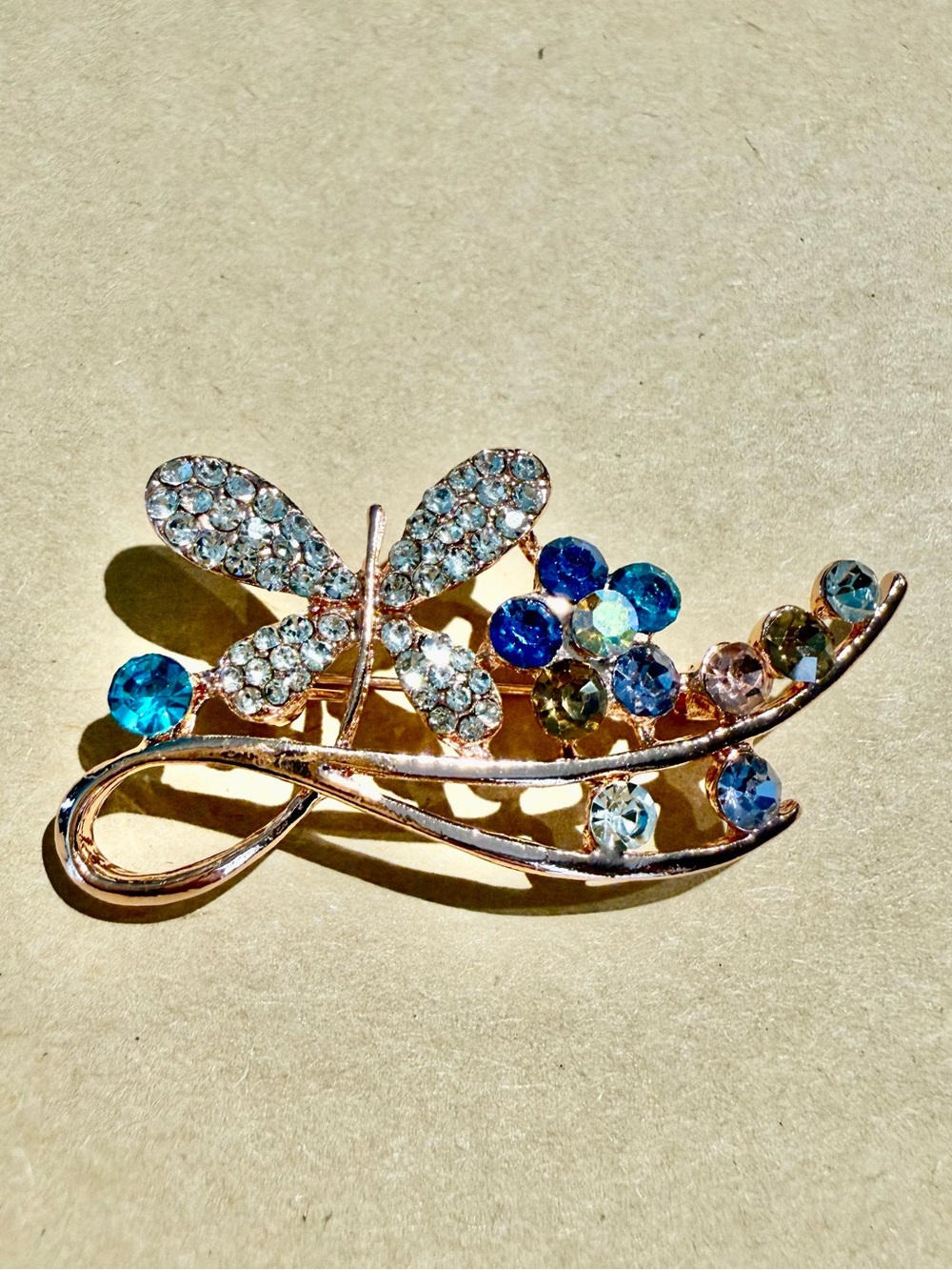 Butterfly Brooch with Blue Accents NWOT - Picture 1 of 4